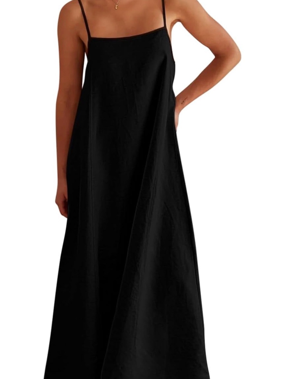 Black Spaghetti Strap Maxi Dress